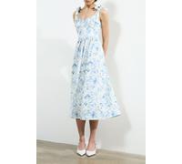 French Connection Serenity Dale Crepe Midi Dress Cream/blue size 6 | Midi Dresses Outlet | Women | White 6