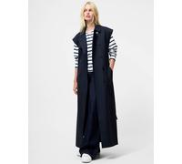 French Connection Sleeveless Double Breasted Long Trench Coat Navy