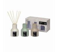 French Connection Stone Collection Scented Reed Diffuser | Luxury Home Fragrance | 130ML & Trio Gift Set (100ML X 3, Warm Vanilla & Cashmere, Wildberry & Patchouli, Iris & Orange Blossom)