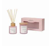 Strawberry Prosecco 130G Candle and 100ML Reed Diffuser Gift Set Pastel Range French Connection Baby Pink 2 Pack