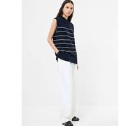 French Connection Striped Crew Neck Knitted Vest Navy Mix