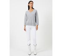 French Connection Textured V-Neck Relaxed Jumper with Wool Grey Mix