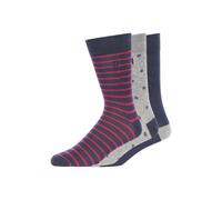 French Connection Unisex Adult Oakley Socks (Pack of 3) / One Size Grey/Marine/R