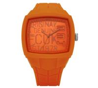 French Connection Unisex Quartz Watch with Orange Dial Analogue Display and Orange Silicone Strap FC1129O