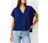 French Connection Vee Boxy Crepe Light Top Dk Navy size 6 | Blouses Outlet | Women | Blue 6
