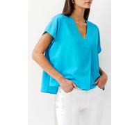 French Connection Vee Boxy Crepe Light Top Peacock size 10 | Blouses Outlet | Women 10