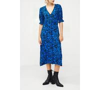 French Connection Vee Button-thru M Black/ceramic Blue size 12 | Shirt Dresses Outlet | Women | Black 12