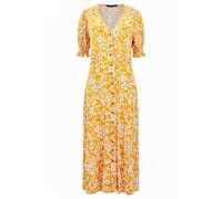 French Connection Vee Button-thru M Saffron / White size 6 | Shirt Dresses Outlet | Women | Orange 6