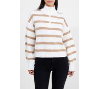 French Connection Vhari Half Zip Jumper Winter White/camel size L | Knitted Sweaters Outlet | Women | White L