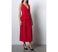 French Connection Vinnie Eden Tailored Dress Lipstick Red size 6 | Midi Dresses Outlet | Women | Red 6