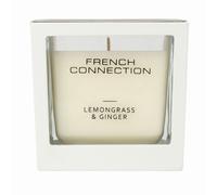 French Connection White Wooden Surround Lemongrass & Ginger Long-Lasting Luxury Gift | Size: Medium French Connection White Medium