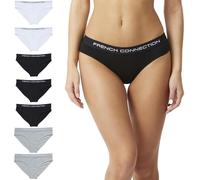 French Connection Women’s Multipack Briefs - 7 Pack - Black/White/Grey - Large