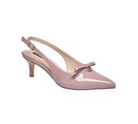 French Connection Women’s Slingback Pointed Toe Heels - Mid Heel Dress Shoes with Adjustable Strap, Mauve Patent, 8 UK