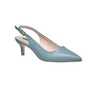 French Connection Women’s Slingback Pointed Toe Heels - Mid Heel Dress Shoes with Adjustable Strap, Slate Blue, 7 UK