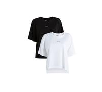 French Connection Women's 2 Pack FCUK Cotton Crew Neck Boxy Fit Short Sleeve T-Shirts in Black | Size: Medium French Connection Black M
