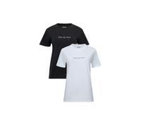 French Connection Women's 2 Pack FCUK Cotton Crew Neck Short Sleeve T-Shirts in Navy | Size: XS French Connection Navy XS