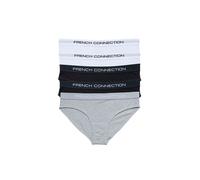 French Connection Women’s Multipack Briefs - 5 Pack - Black/White/Grey - Extra Small
