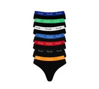 French Connection Women's 7 Pack Cotton FCUK Thongs in Red | Size: XS French Connection Red XS