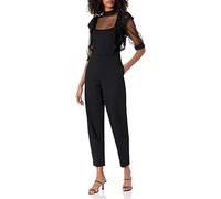 French Connection Women's 7gpof Baez Drape Printed Jumpsuit, black, One size
