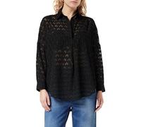French Connection Women's GEO Burnout Popover Shirt Button, Blackout, S