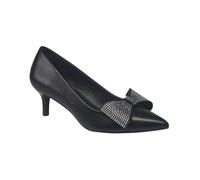 French Connection Women's Kitten Heels Pointed Closed Toe Pumps Wedding Office Work Comfortable Low Heel Dress Shoes for Women with Cushioned Inner Sole, Black Bow, 5.5 UK