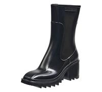 French Connection Women's Kloe Terrain Ankle Booties Comfortable Work Fall Winter Pointy Toe Fashion Shoes Pull On Heeled Hiking Rain Boots for Women, Black, 7 UK