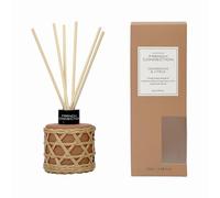 French Connection Woven Rattan Detail Reed Diffuser | Cedarwood & Citrus Scent 100ml | 6 Reeds & Bamboo Weaving | 15% Fragrance Oil | Long-Lasting Home Fragrance | Luxury Aromatherapy Gift & Décor