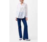 French Connection Zebra Devore Popover Winter White size M | Button-Down Shirts Outlet | Women | White M