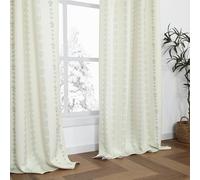 French Country Botanical Vine Curtains, Cream and Green Accents Subtle Dainty Floral Cottage Core Print Curtains for Bedroom Nursery Living Room, 84 Inch Long