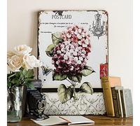 French Country Decor Flower Art Spring Wall Decor Garden Signs, 12x 8 Inches Vintage Kitchen Decor for Home Kitchen Coffee Shop - Hydrangea