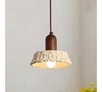 French Country Pendant Light Small Mid Century Modern Lighting Milk White Wood Ceiling Hanging Lamp Vintage Chandelier for Kitchen Island Bedroom Dining Room Farmhouse Hallway