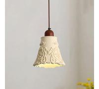 French Country Pendant Light Small Mid Century Modern Lighting Milk White Wood Ceiling Hanging Lamp Vintage Chandelier for Kitchen Island Bedroom Dining Room Farmhouse Hallway