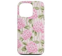 French Country Pink Hydrangea Floral Pattern Case for iPhone 13 Pro