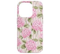 French Country Pink Hydrangea Floral Pattern Case for iPhone 14 Pro