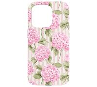 French Country Pink Hydrangea Floral Pattern Case for iPhone 15 Pro