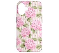 French Country Pink Hydrangea Floral Pattern Case for iPhone 16