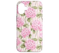 French Country Pink Hydrangea Floral Pattern Case for iPhone 16 Plus