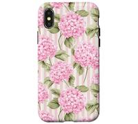 French Country Pink Hydrangea Floral Pattern Case for iPhone X/XS