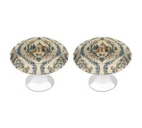 French Country Style Cabinet Knobs, 2-Pack Silver Stainless Steel Drawer Pulls with Screws, Elegant Hardware for Dressers, Kitchen,Cabinets & Desks