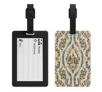 French Country Style Luggage Tag Suitcase Marker Travel Baggage Identifier with Boarding Card Holder Sturdy TPU Travel Label for Suitcases and Work Bags