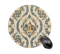 French Country Style Mouse Pad Round Laptop Mouse Mat Cute Computer Mousepad Keyboard Pad Non-Slip Desk Pads for Gaming Office Work Home