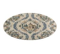 French Country Style Round Area Rug Non Slip Backing Doormat Water Absorbent Plush Throw Low-Pile Non-Slip Floor Mat Carpet for Living Room Bedroom Entryway Nursery Room 80 * 80cm