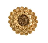 French Country Wall Accent Resin Dahlia Decor with Rear Hook Antique Texture for Vintage Interior Styling Home Wall Sculptures Hanging Decors Art Decors Floral Accent Dahlia Resin Decor Embossed Petal