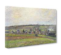 French Countryside By Camille Pissarro Canvas Print | Gallery Wrapped 30mm Frame Wall Art | 24x16 inches | Ready to Hang | Impressionist Landscape Picture | Living Room Bedroom Lounge Office