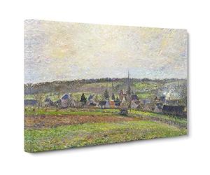 French Countryside By Camille Pissarro Canvas Print | Gallery Wrapped 30mm Frame Wall Art | 24x16 inches | Ready to Hang | Impressionist Landscape Picture | Living Room Bedroom Lounge Office