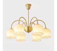 French Cream Style All-Copper Chandelier, Warm Led Ceiling Chandelier, Vintage Rustic Ceiling Light,Handmade Traditional Copper Light for Living Room, Study, and Dining Room,8 Heads/6 Heads