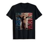 French Crucifixion Cross Jesus Christ Faith Value Graphic T-Shirt