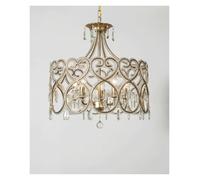French Crystal Ceiling Light Romantic Princess Bedroom Pendant Lamp American Chandelier Dining Living Room Decor , Kitchen