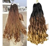 French Curl Braiding Hair 8 Pack crochet braids hair extensions 14 inch French Curly Braiding Loose Wavy expression for extension braiding Pre Stretched Braiding Hair