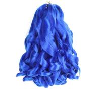 French Curly Braiding Hair 12 Inch 8 Packs Pre Stretched Crochet Braids with Curly Ends Spanish Crochet Hair for Black Women Navy Blue